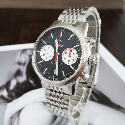 【99新】TITONI 梅花94020 S-681自动机械机芯日期显示、计时41MM（男款）Heritage传承系列精钢180426NJ51 商品图2