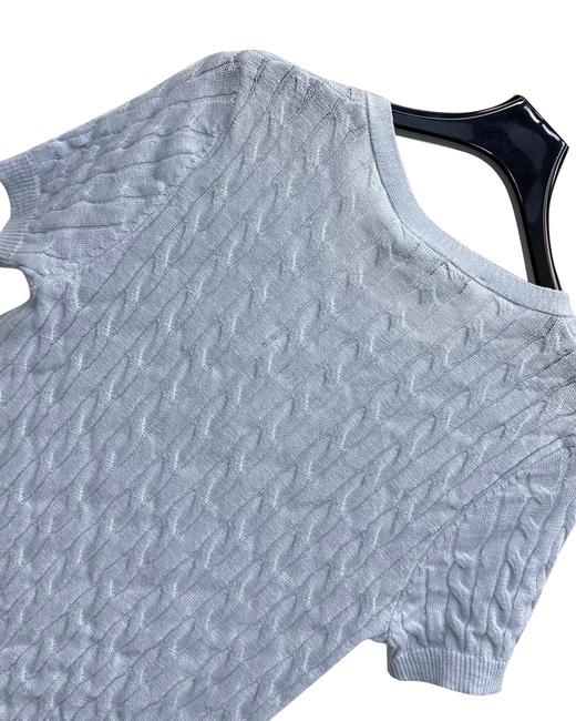 女款V领短袖针织上衣la010 商品图2