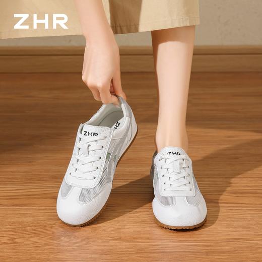 ZHR则则网面德训鞋女2026夏季新款透气增高休闲鞋百搭软底小白鞋 商品图3