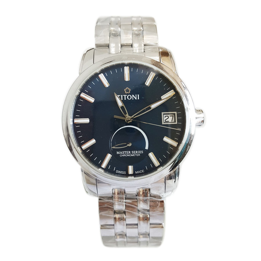 【99新】TITONI 梅花94388 S-675天文台认证自动机械机芯日期显示、动力储备显示41MM（男款）Master Series 大师系列精钢180426NJ58