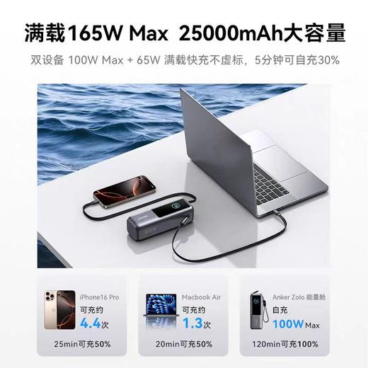 ANKER安克165W移动电源自带伸缩线充电宝25000mAh 商品图1