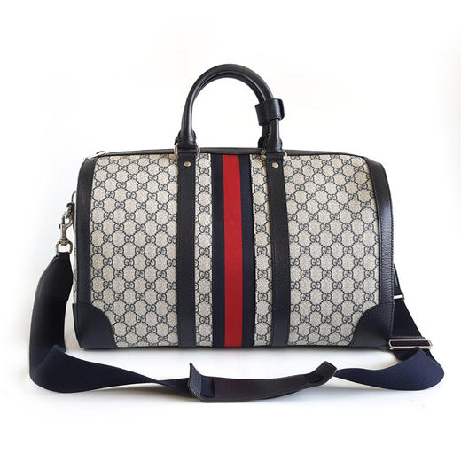 【95新】Gucci古驰724642老花拼深蓝色savoy旅行袋手提单肩包中性款200426TJ20 商品图5