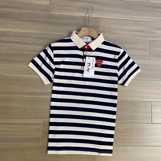 F042428夏季新款男女情侣款短袖POLO条纹打底衫短袖T恤 商品图4