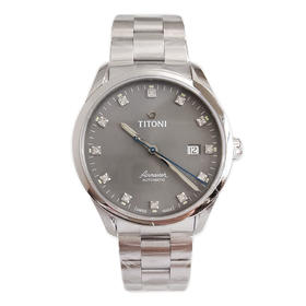 【全新】TITONI 梅花83743 S-667自动机械机芯日期显示39MM（男款）Airmaster空中霸王系列精钢170426NJ111
