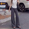 垂！软！型！ 【梦惠妮 老钱风亚麻西装裤】视觉显高 版型新升级！！！软糯垂坠 透气不闷  一秒get大长腿 日常通勤 外出休闲 百搭裤 亚麻裤 休闲阔腿裤 #M663 商品缩略图6