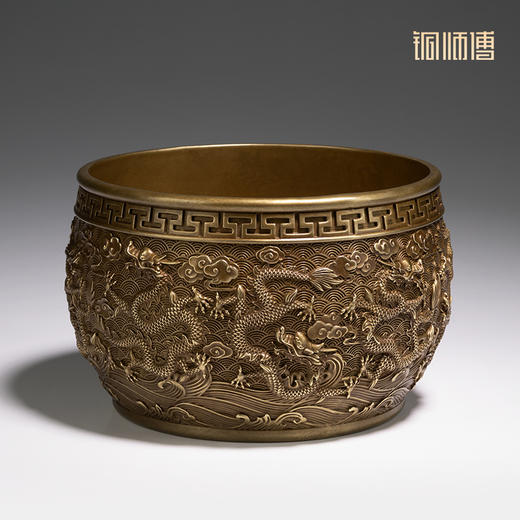 铜师傅《九龙聚宝盆》客厅桌面铜摆件 家居装饰工艺品 开业礼物 商品图1