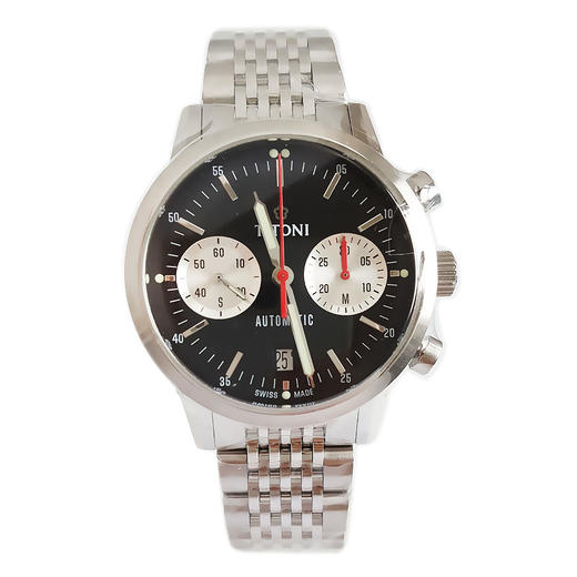 【99新】TITONI 梅花94020 S-681自动机械机芯日期显示、计时41MM（男款）Heritage传承系列精钢180426NJ51 商品图0