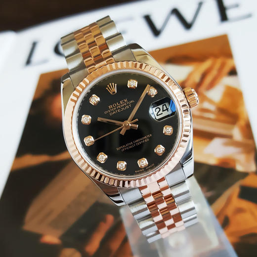 【95新】ROLEX劳力士178271-0017天文台认证自动机械机芯日期显示31MM（女款）女装日志系列蚝式钢（18k玫瑰金表圈）  110426NJT12 商品图4