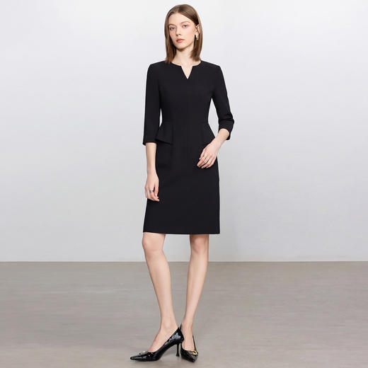 IWY/黑色西装连衣裙女夏季高级感气质通勤职业装收腰显瘦中长裙243020Q1 商品图1