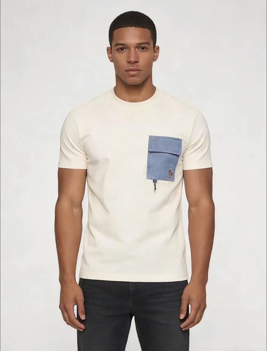 男款口袋绳扣刺绣短袖T恤zh018 商品图3