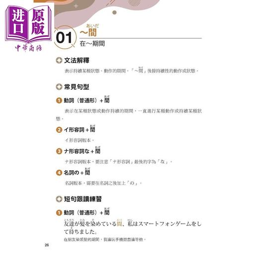 【中商原版】跟读学日检文法N3 跟讀學日檢文法N3 SHADOWING跟读法 快速掌握最高频率N3文法试题 附QR码线上音档随刷随听 商品图2