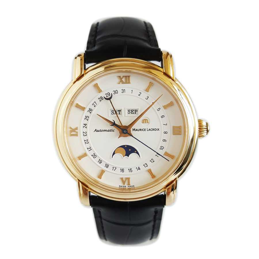 【95新】Maurice Lacroix艾美MP6427-YG101-19E自动机械日期显示、星期显示、月份显示、月相显示38MM（男款）匠心系列 18k黄金130426TJ23