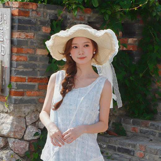 夏季法式甜美重工花朵草编帽草帽-纪念日百货门店同款171344182 商品图2