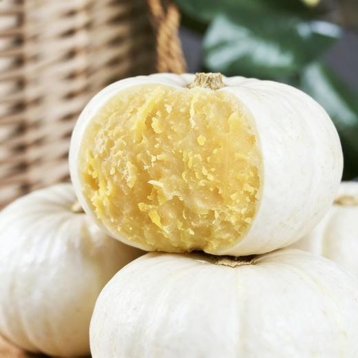 【奶油贝贝南瓜】 奶白色颜值超高 板栗般的粉糯和淡淡的奶油香 入口绵密干爽 糯而不水 商品图1