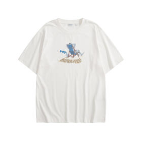 男款中厚棉质印花刺绣短袖T恤ba007