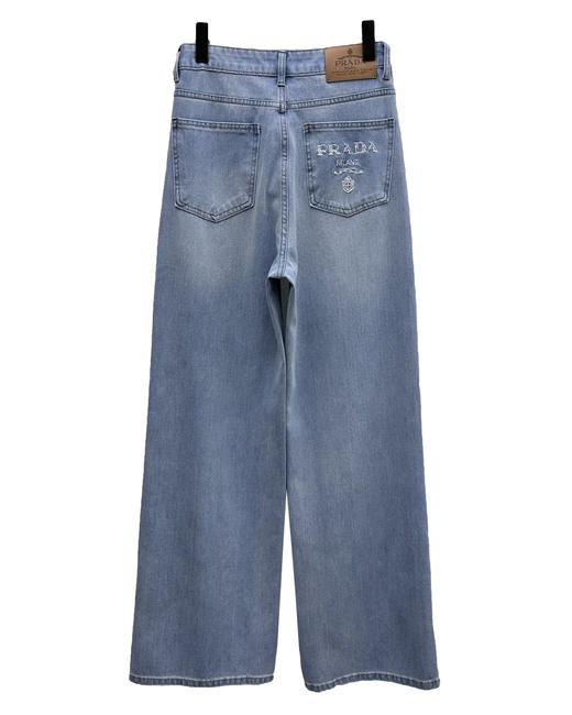 女款刺绣直筒牛仔裤长裤la020 商品图1