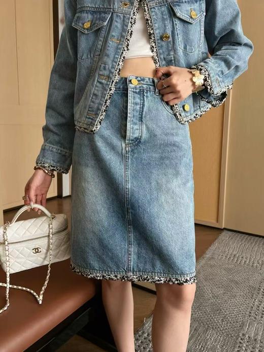 女款拼接花边刺绣牛仔短裙la025 商品图3