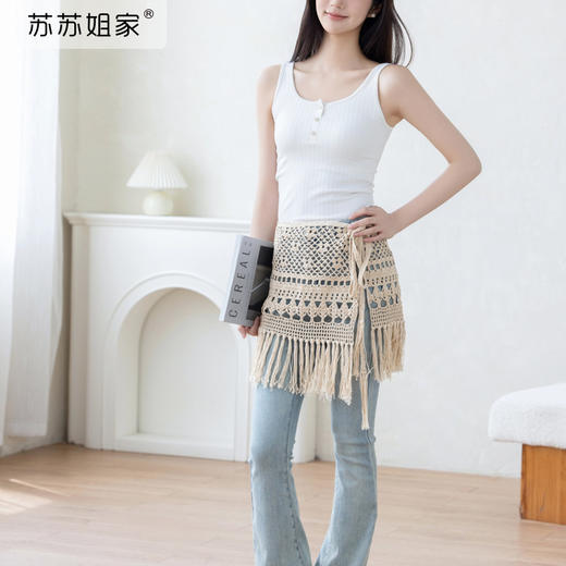 苏苏姐家风吟腰饰手工diy钩针披肩编织蕾丝线毛线团材料包 商品图1