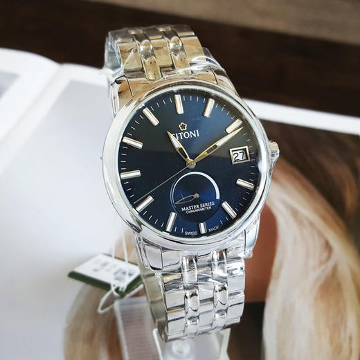 【全新】TITONI 梅花94388 S-675天文台认证自动机械机芯日期显示、动力储备显示41MM（男款）Master Series 大师系列精钢180426NJ58 商品图3