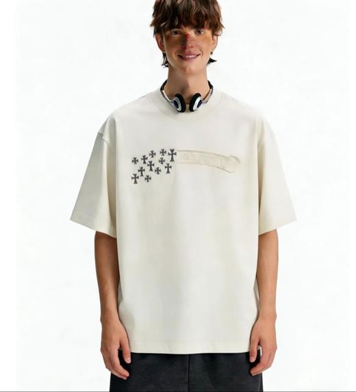 男款十字架刺绣短袖T恤zh009 商品图3