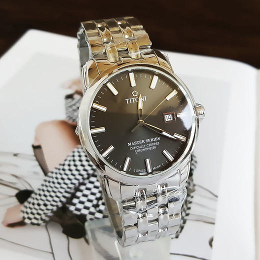 【全新】TITONI 梅花83188 S-576天文台认证自动机械机芯日期显示41MM（男款）Master Series 大师系列精钢170426NJ46 商品图3