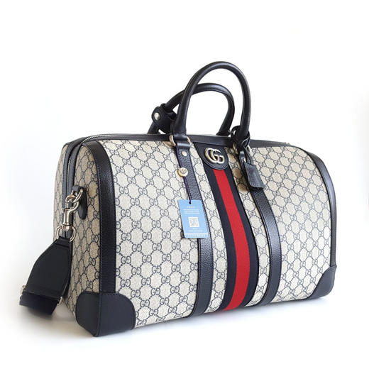 【95新】Gucci古驰724642老花拼深蓝色savoy旅行袋手提单肩包中性款200426TJ20 商品图3