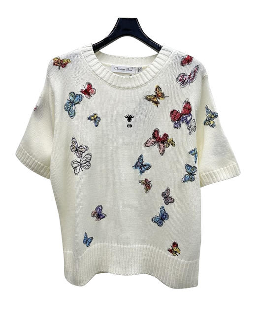 女款刺绣短袖针织上衣ba010 商品图0