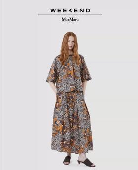 Weekend MaxMara 2026春夏新款女装印花棉质半身裙5101026206吊牌价4100元