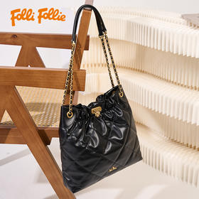 FolliFollie 牛皮菱格纹斜挎包 时尚大气
