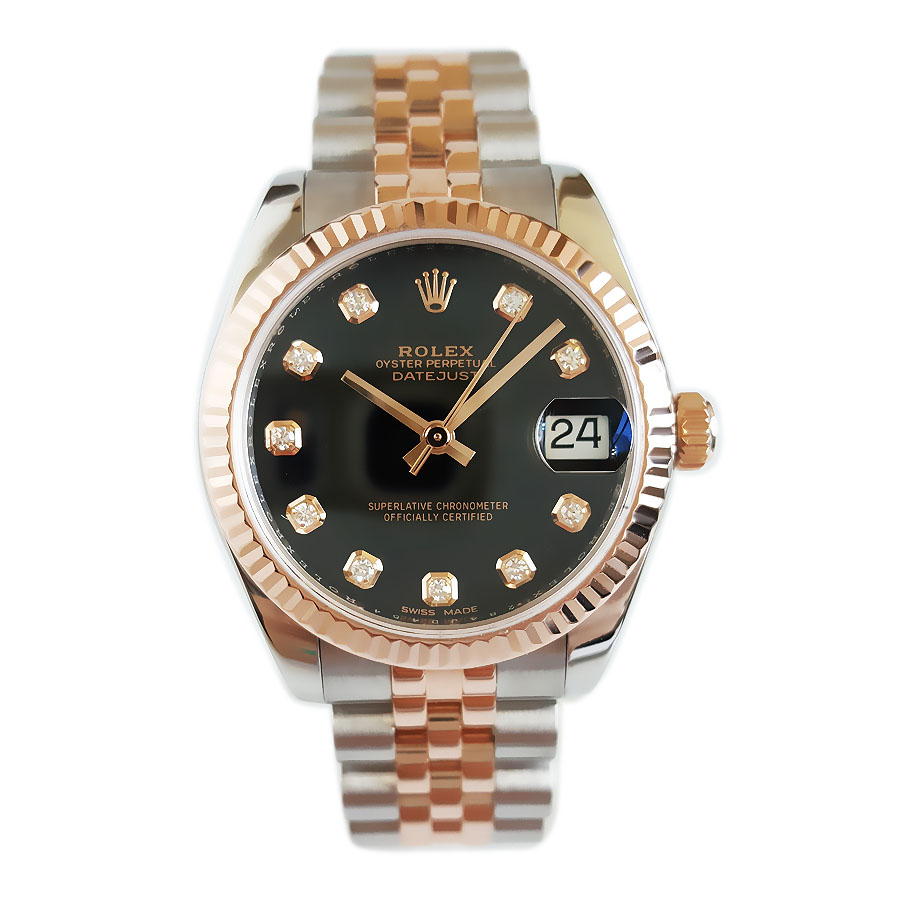 【95新】ROLEX劳力士178271-0017天文台认证自动机械机芯日期显示31MM（女款）女装日志系列蚝式钢（18k玫瑰金表圈）  110426NJT12