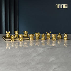 铜师傅《金韵天成十二生肖》桌面真金鎏镀铜摆件 家居装饰工艺品
