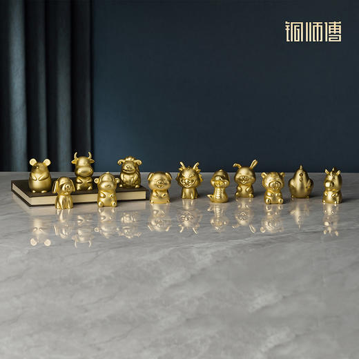 铜师傅《金韵天成十二生肖》桌面真金鎏镀铜摆件 家居装饰工艺品 商品图0