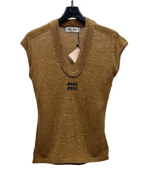 女款v领刺绣针织背心zo017