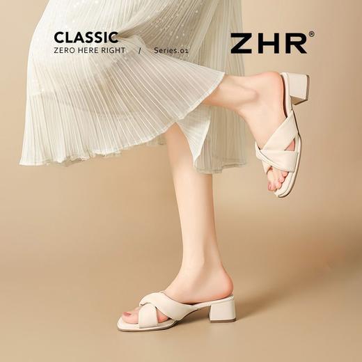 ZHR则则法式优雅浪漫拖鞋女女2026夏季新款简约舒适透气百搭凉鞋 商品图3
