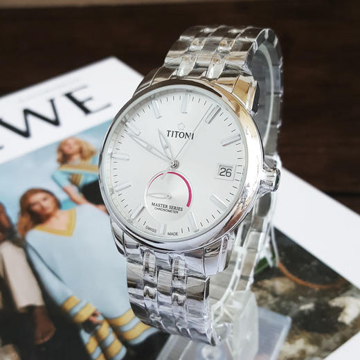 【全新】TITONI 梅花94388 S-578天文台认证自动机械机芯日期显示、动力储备显示41MM（男款）Master Series 大师系列精钢180426NJ63 商品图4