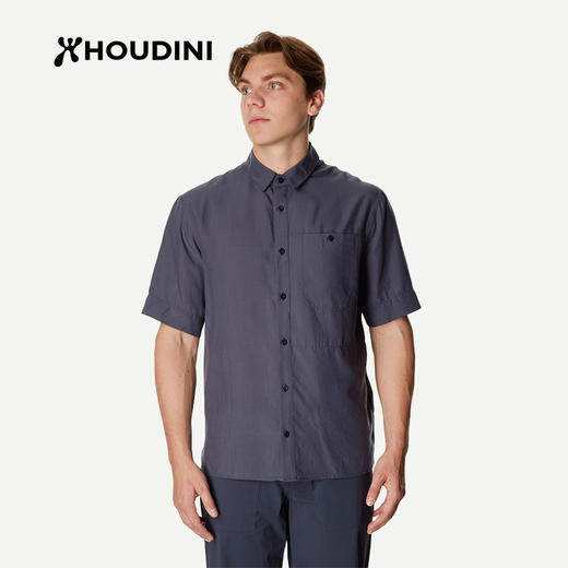 HOUDINI胡丁尼Tree Shortsleeve树男户外凉感莱赛尔天丝衬衫短袖 860051 商品图9