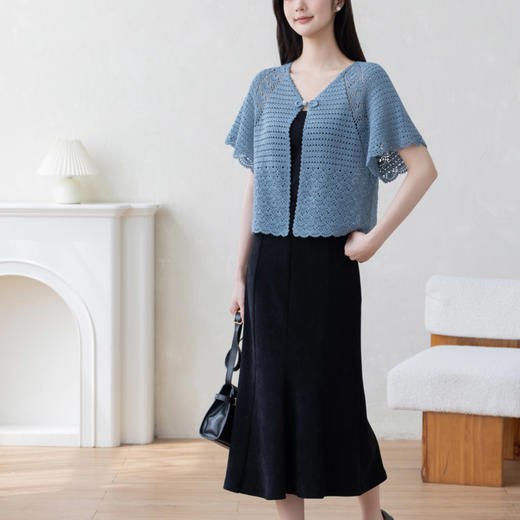 苏苏姐家浣月开衫diy钩针手工编织衣服材料包蕾丝线毛线团 商品图2