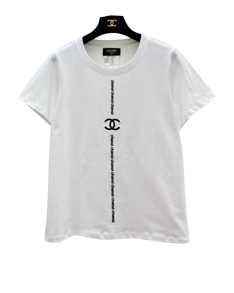 女款logo刺绣短袖T恤ba025