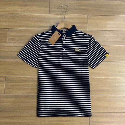 F042427万针刺绣工艺男士条纹休闲商务POLO衫夏季打底衫T恤 商品图0