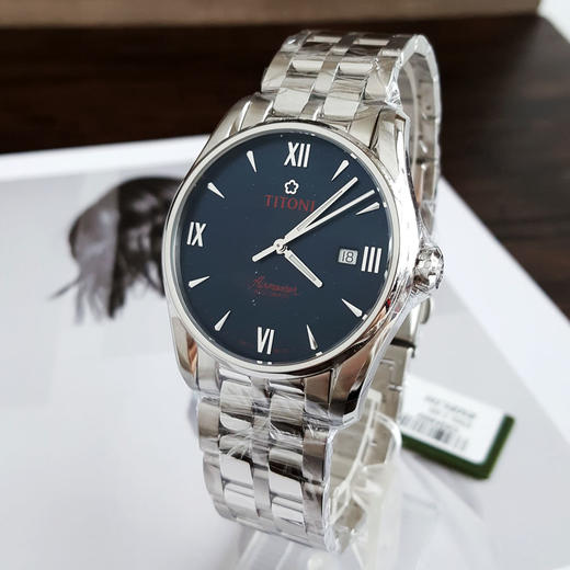 【全新】TITONI 梅花83908 S-690自动机械机芯日期显示40MM（男款）Airmaster空中霸王系列精钢170426NJ122 商品图2
