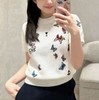 女款刺绣短袖针织上衣ba010 商品缩略图3