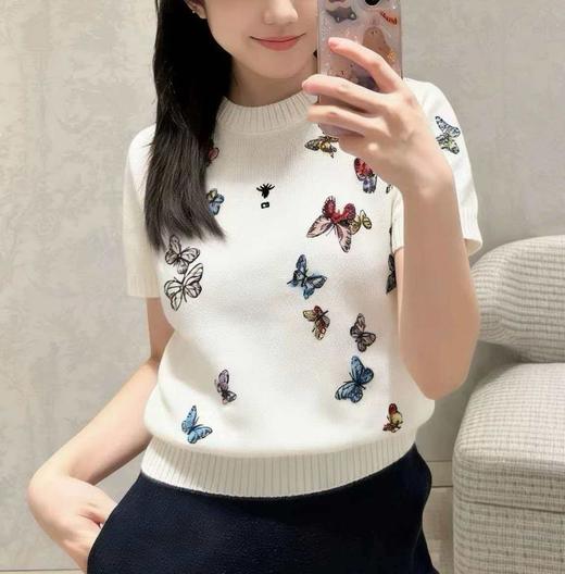 女款刺绣短袖针织上衣ba010 商品图3