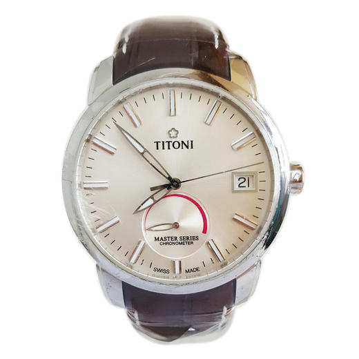 【99新】TITONI 梅花94388 S-ST-578天文台认证自动机械机芯日期显示、动力储备显示 41MM（男款）Master Series 大师系列精钢180426NJ05 商品图0
