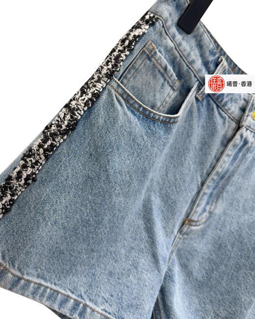 女款拼接花边刺绣牛仔短裤la025 商品图2