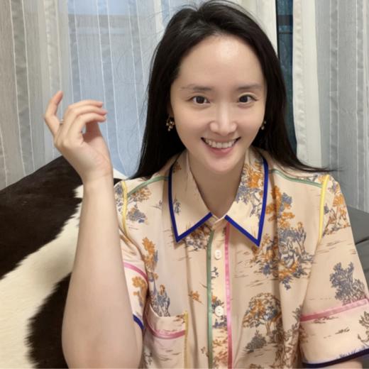 南法SJD/南法SJD/soie jardin3#长相思桑蚕丝双绉印花短袖家居服别致撞色镶边三件套S312 商品图1
