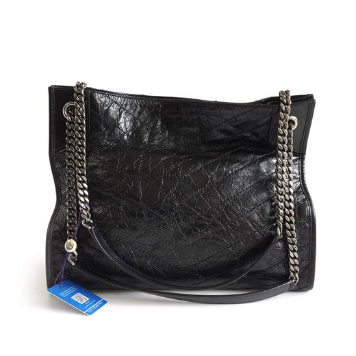 【95新】YSL圣罗兰577999黑银niki Shopping tote托特购物袋单肩包女士210426NJS04 商品图4