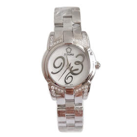 【全新】TITONI 梅花TQ 42922 S-DH-359石英机芯25.5MM（女款）Mademoiselle优雅伊人系列精钢；镶嵌水钻170426NJ97