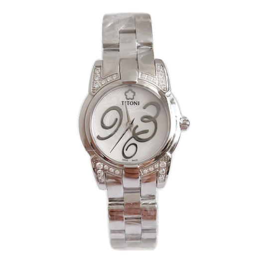【全新】TITONI 梅花TQ 42922 S-DH-359石英机芯25.5MM（女款）Mademoiselle优雅伊人系列精钢；镶嵌水钻170426NJ97 商品图0