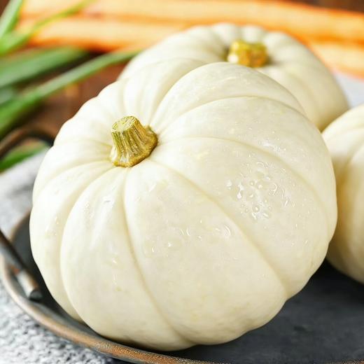 【奶油贝贝南瓜】 奶白色颜值超高 板栗般的粉糯和淡淡的奶油香 入口绵密干爽 糯而不水 商品图2