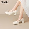 ZHR则则浅口粗跟高跟鞋单鞋2026夏季新款玛丽珍女鞋百搭小皮鞋女 商品缩略图4